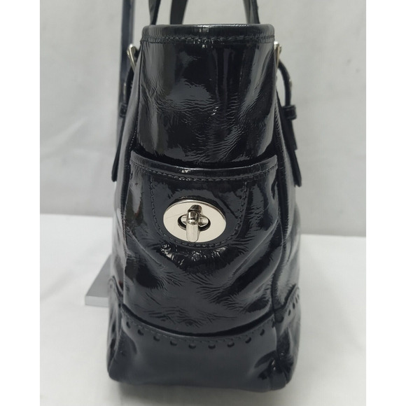 Coach Gallery Black Patent Leather Double Handles Zipper Tote Bag - Picture 14 of 15